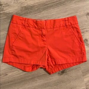 Orange J. Crew chino shorts